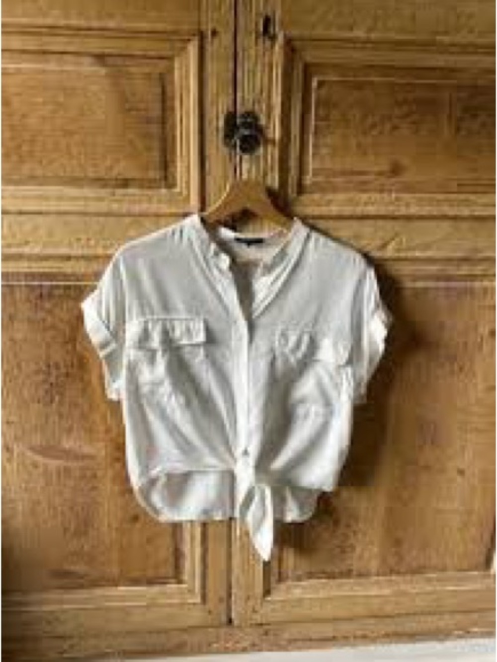 FRNCH PARIS white tie blouse small